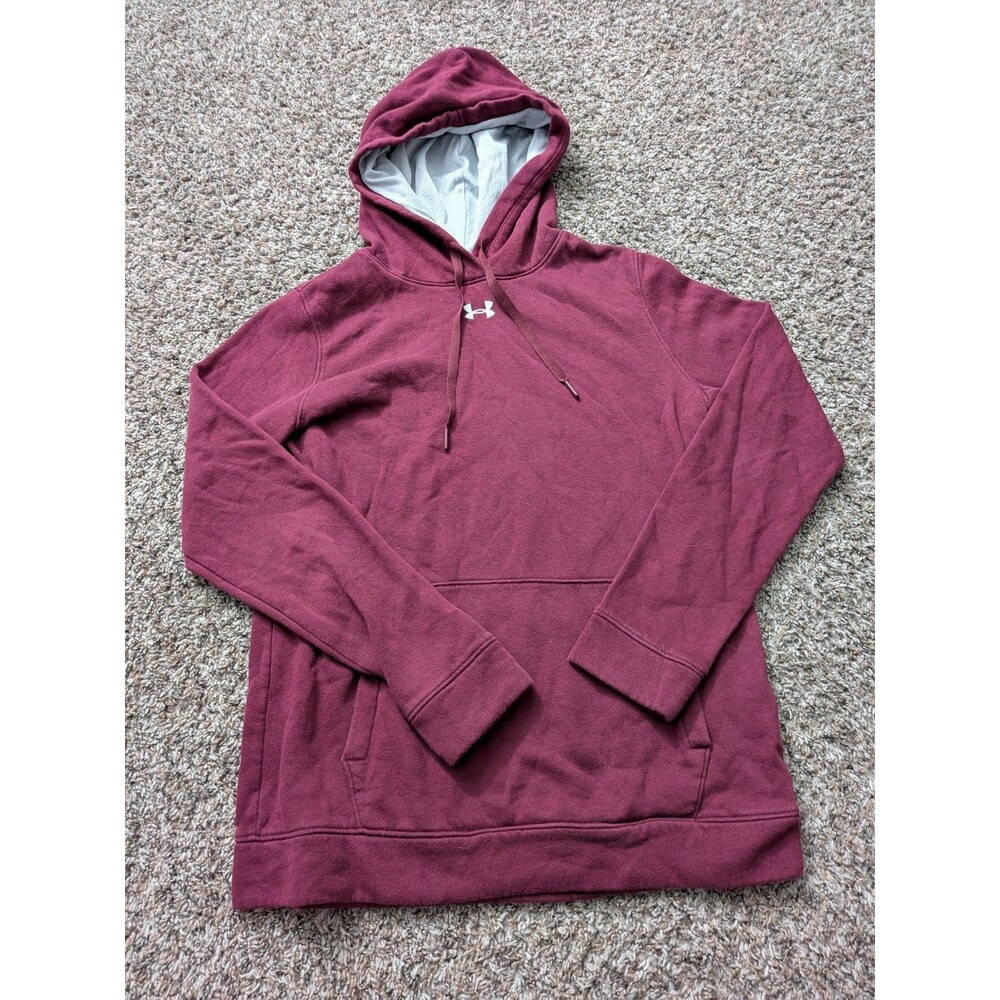 Under Armour Center Logo Hoodie‎ Women's Small Maroon Red Pullover